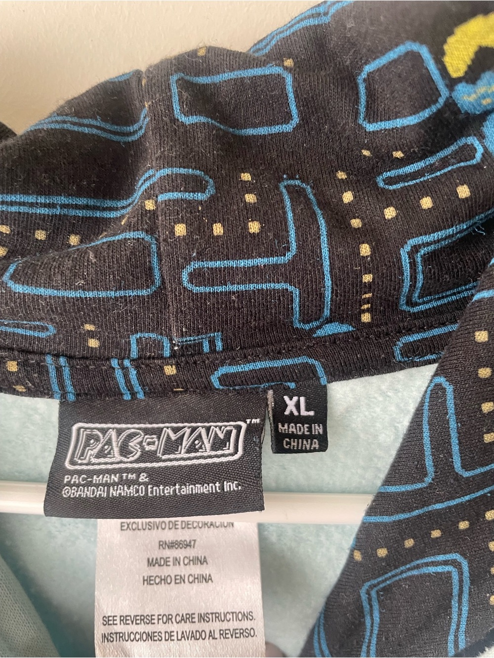 Light Blue Pac-Man Graphic Hoodie Sweatshirt - Unbranded - Picture 6 of 7